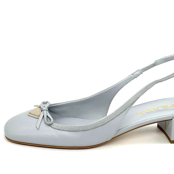 Prada Light Gray Slingback Sandals - Picture 3 of 16